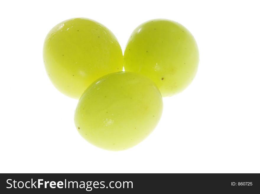 Three green grapes