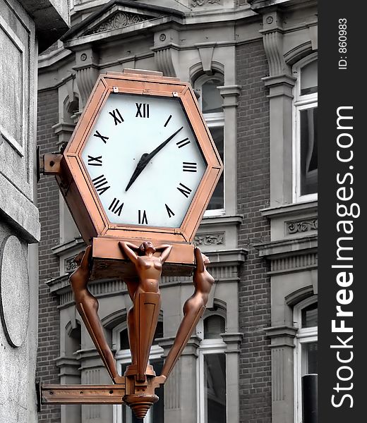 Bronze public clock