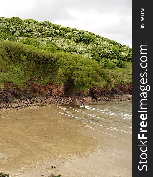 Beach with Cliff Greenery