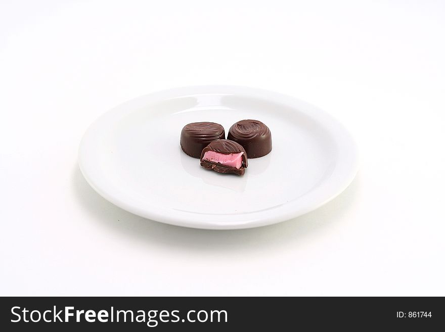 Chocolate candy on a white background. Chocolate candy on a white background