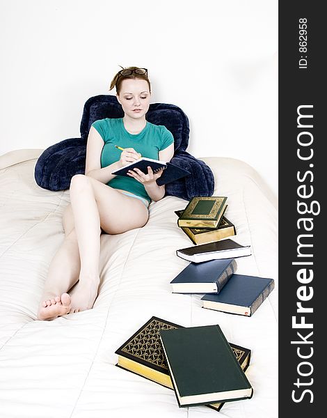 Female Student and books