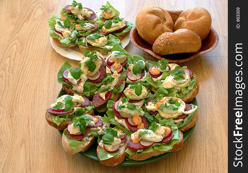 Tasty Sandwiches In Kitchen