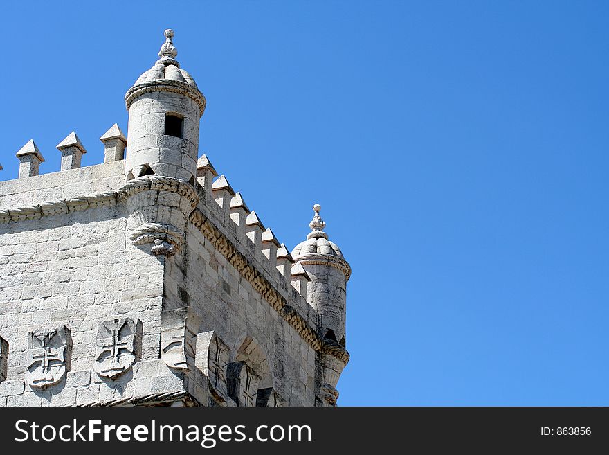 Castel against blue background