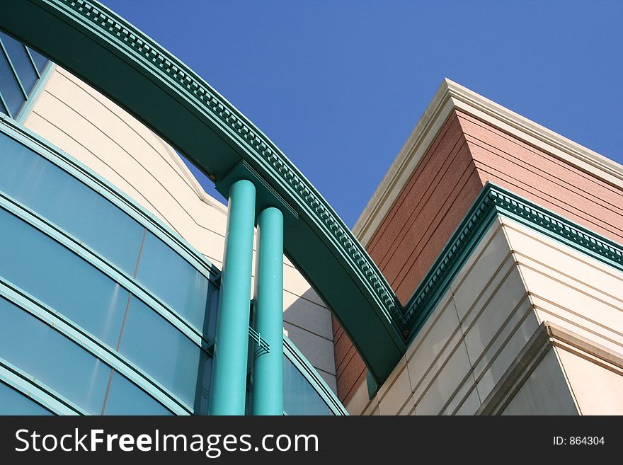 This colorful building detail shot is a wonderful mix of color and lines.