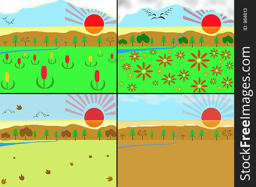 Basic illustration of the 4 seasons