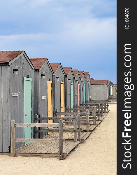 Colorful Beach Huts for vacation storage