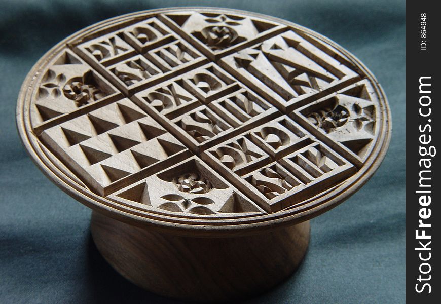 Wooden stamp for ritual bread prosfora. Wooden stamp for ritual bread prosfora.