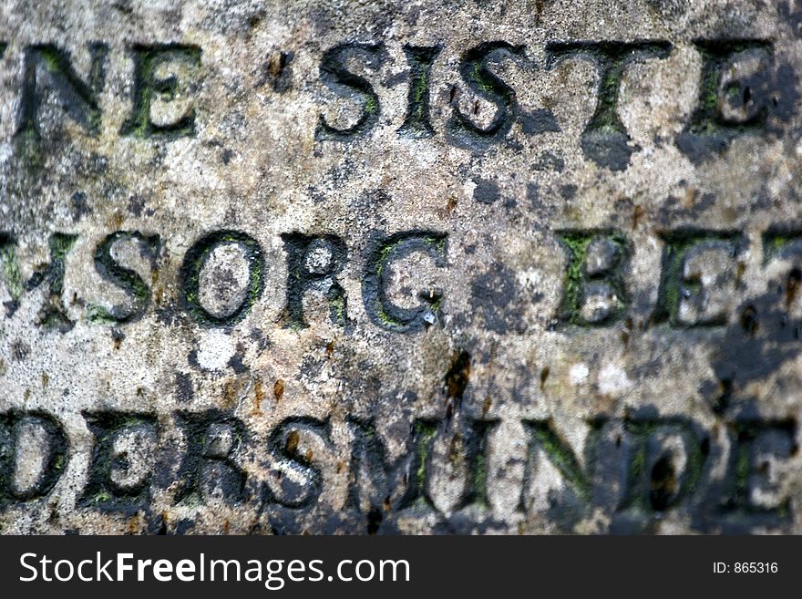 Writting on an old stone in denmark