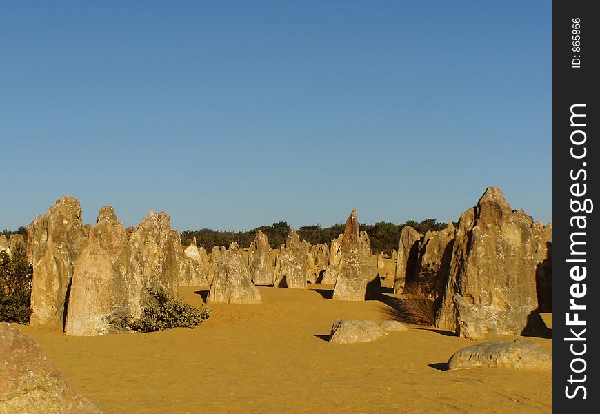 Unusual landscape of rock formations in a desert. Unusual landscape of rock formations in a desert