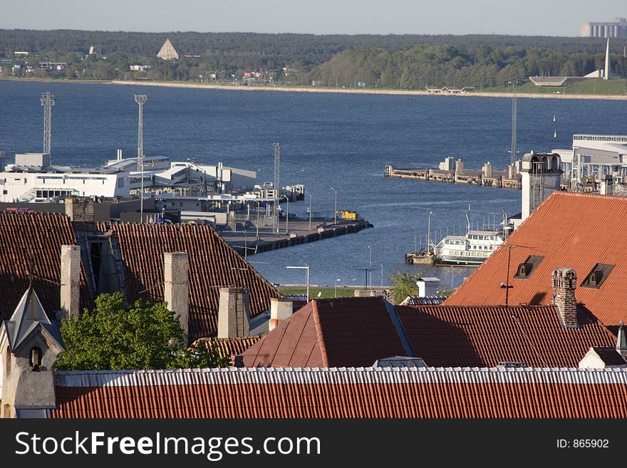 View to harbor from Toompea. View to harbor from Toompea