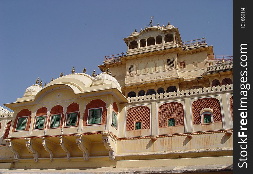 Palace of the Maharaja in the pink city of Jaipur. Palace of the Maharaja in the pink city of Jaipur