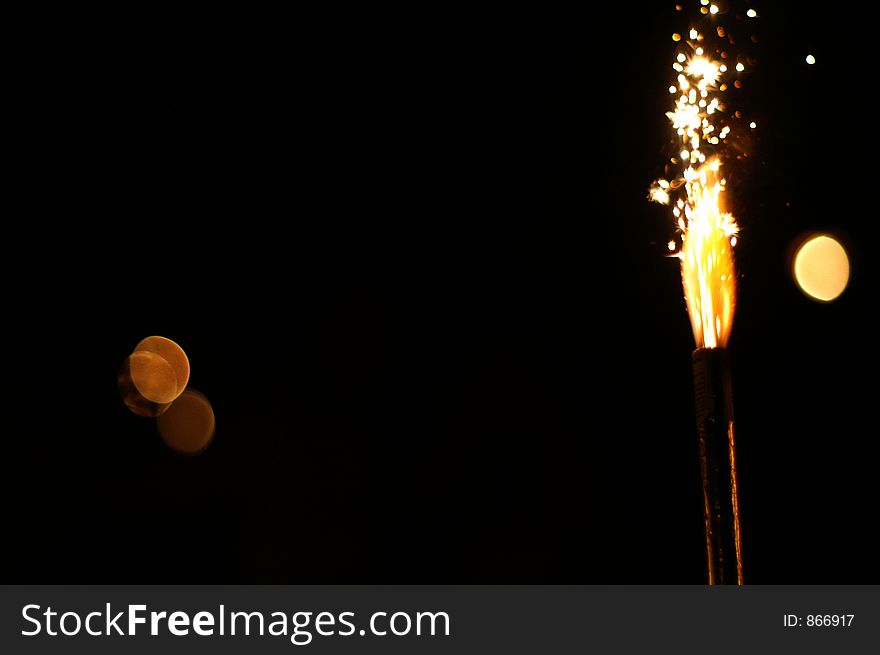 Firework on black background