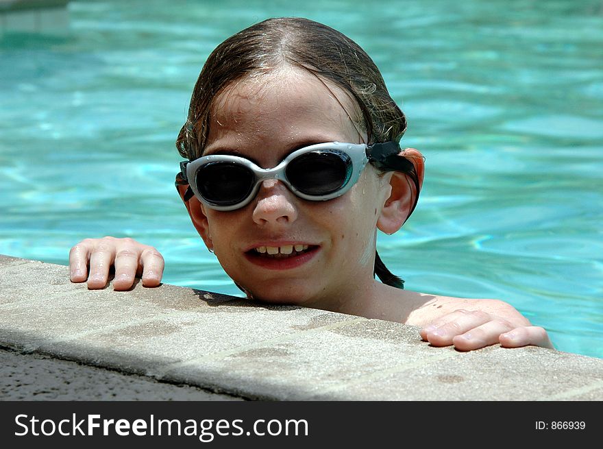 Swimming with goggles