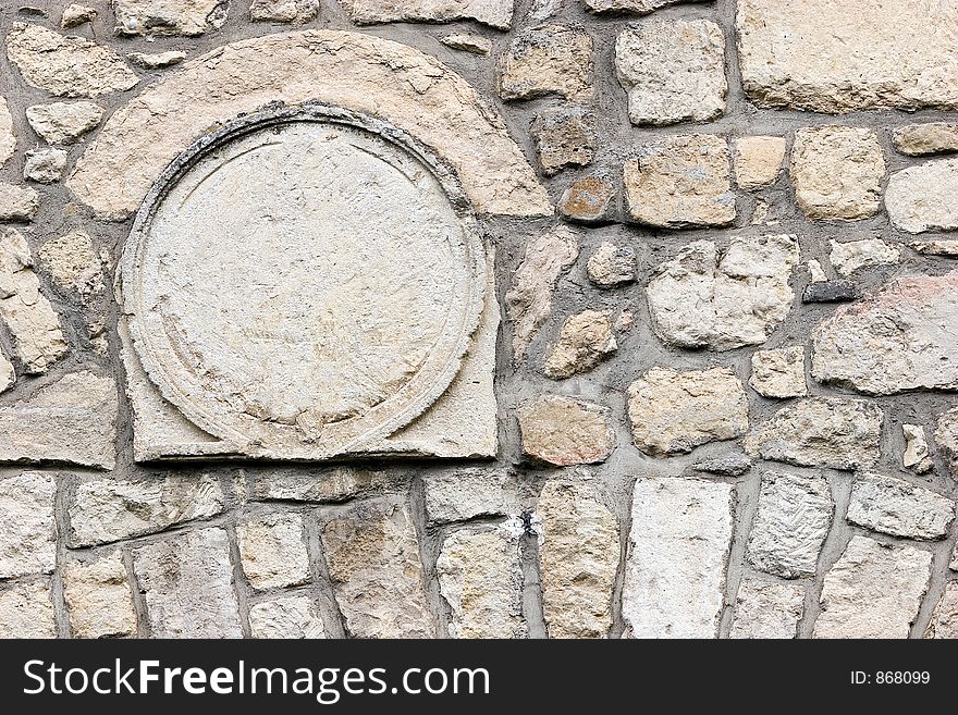 Old wall with stone frame. Old wall with stone frame