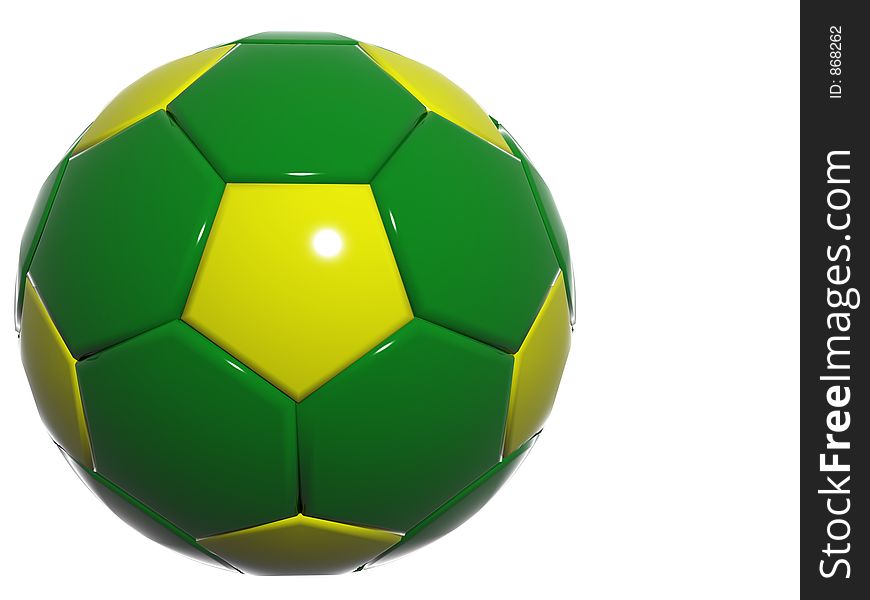 Brazill green yellow soccer ball. Brazill green yellow soccer ball