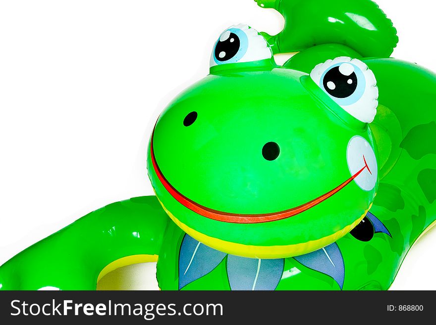 Inflatable Frog Pool Toy. Isolated on White