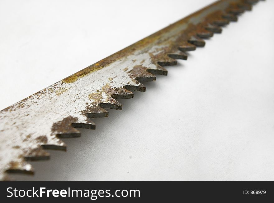 Isolated saw blade on white