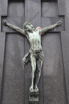 Cross With Jesu Statue Royalty Free Stock Photos Cross With Jesu Statue Royalty Free Stock Photos