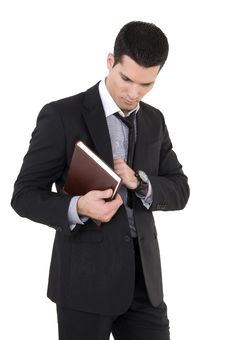 Businessman With Agenda Stock Image