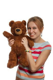 Girl With Teddy Bear Stock Photo Girl With Teddy Bear Stock Photo