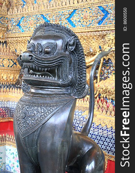 Lion Statue in Wat Phra Kaew