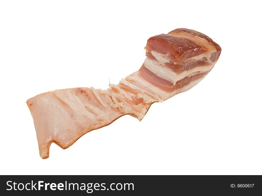 Bit of bacon on white background