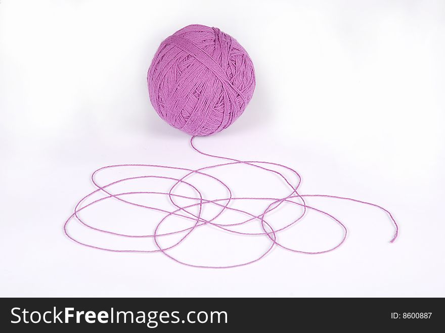 Threads clew isolated on a white background