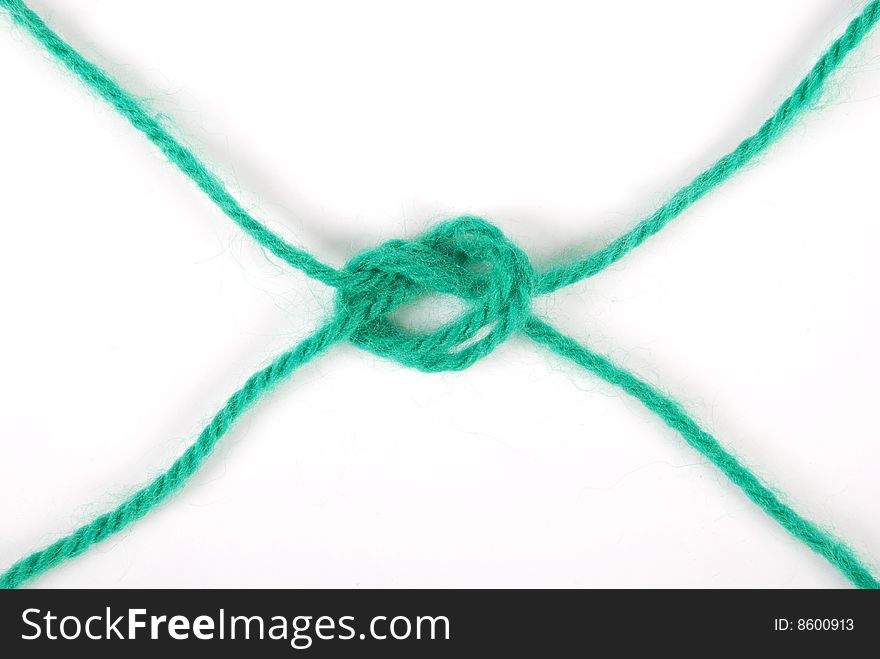 Green threads isolated on a white background