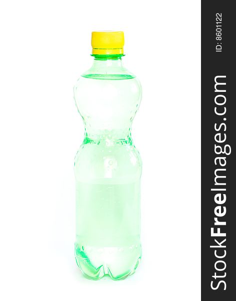 Bottle of water on white background