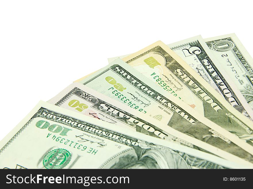 Stock money  isolated on white