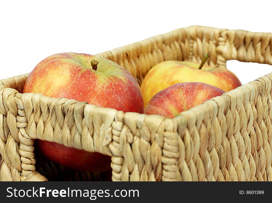Wicker Basket with red apples. Wicker Basket with red apples