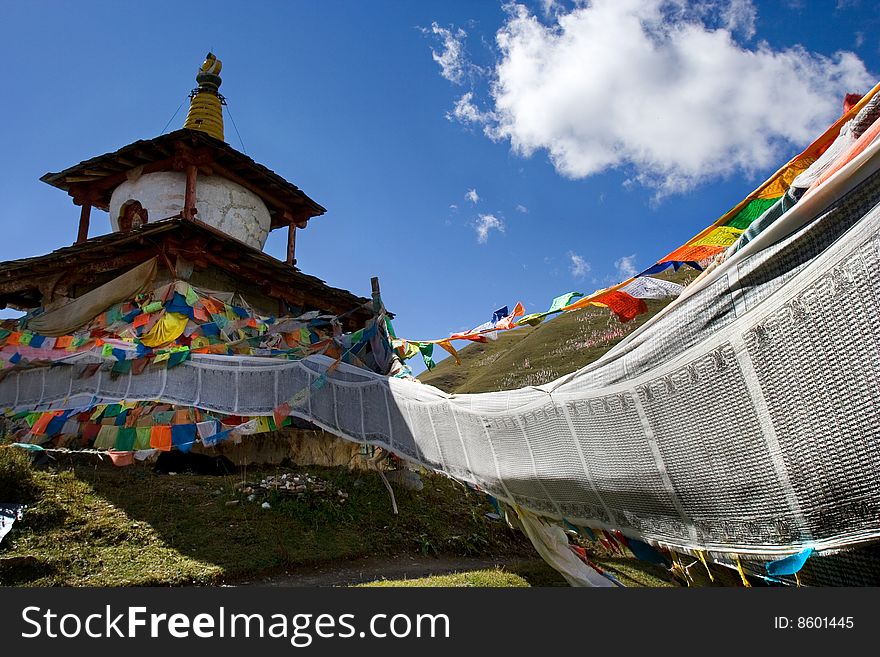 Day View Of Stupa At Tagong Sichuan Province China