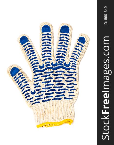 Fabric protective gloves on a white background