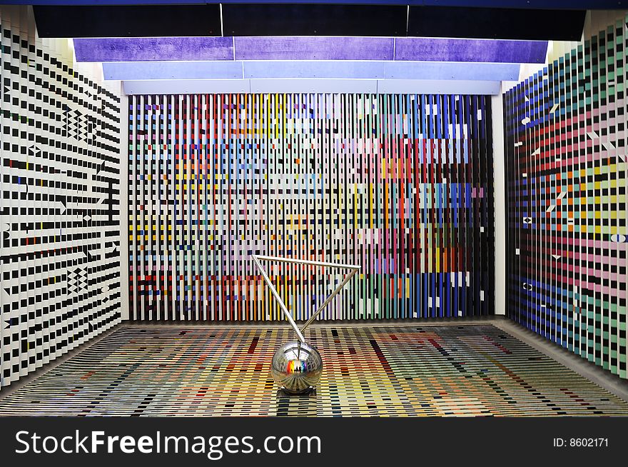 Space with choas and colorful wall, magic house