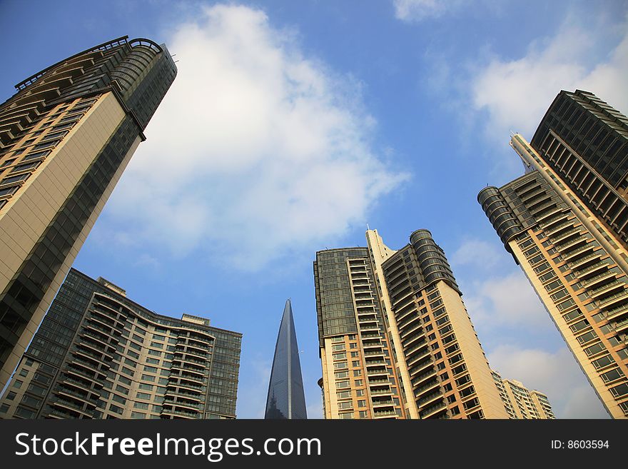 The modern building in shanghai.