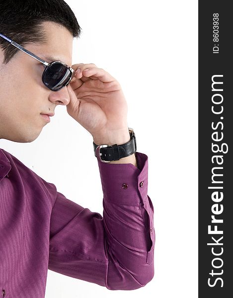 Young man with sunglasses and watch