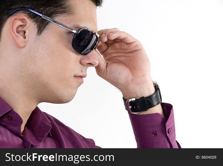 Young man with sunglasses and watch