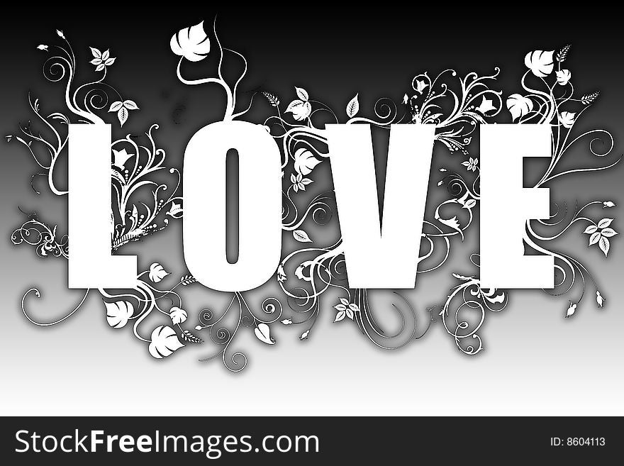 Evolution of love. Graphic sign with growing flowers. Evolution of love. Graphic sign with growing flowers