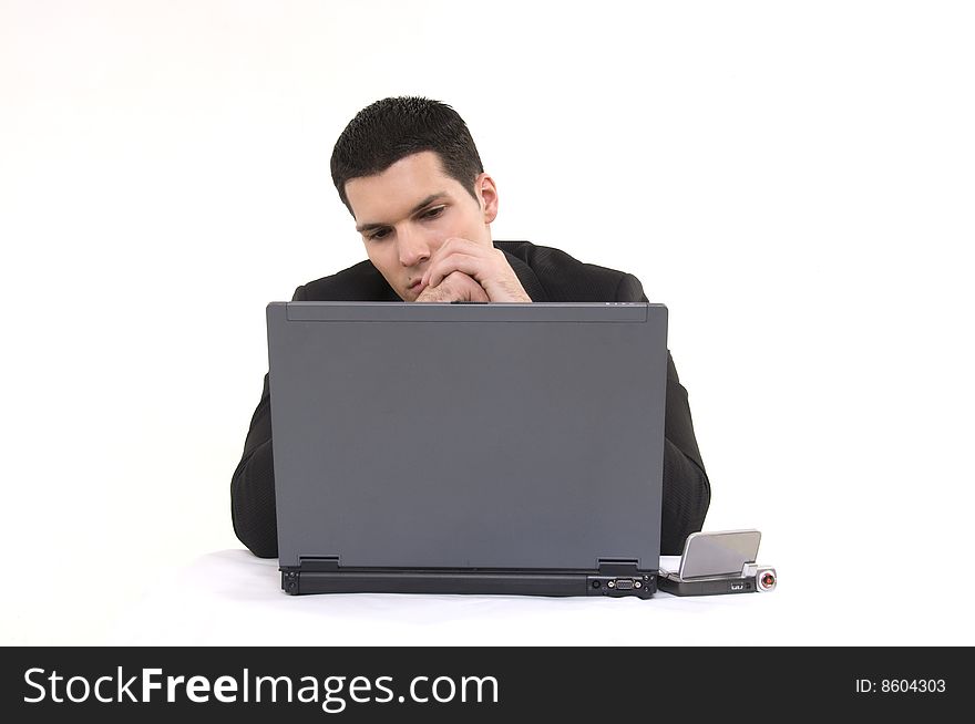 Businessman with lap top