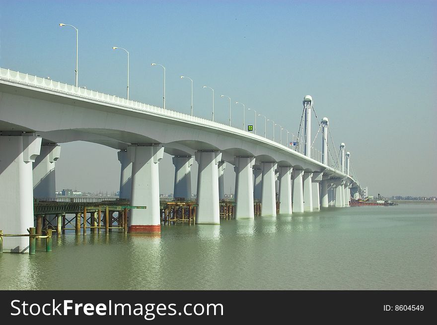 Magnificent new building of the steel bridge. Magnificent new building of the steel bridge