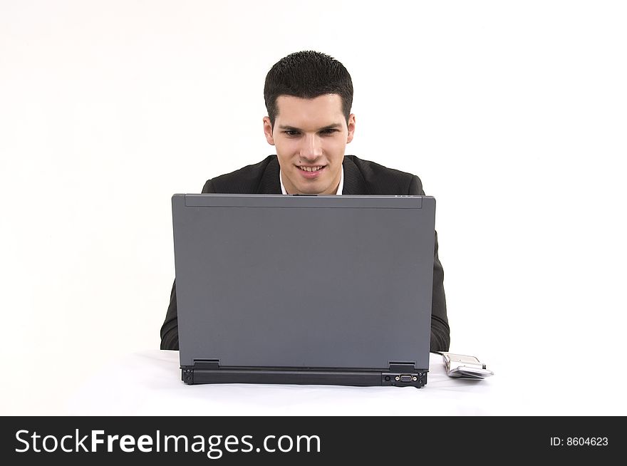 Businessman with lap top