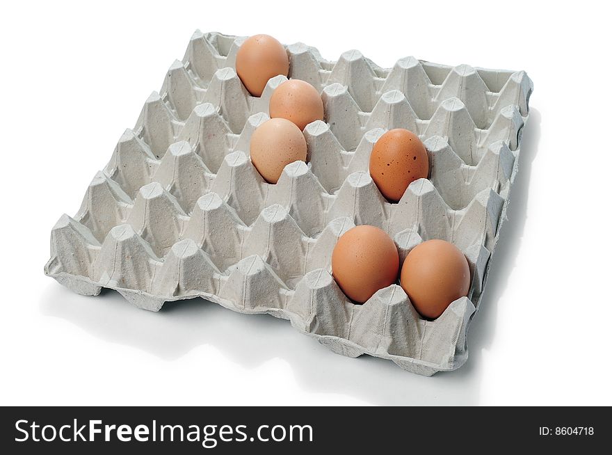 A lots of brown chicken eggs, with clipping path