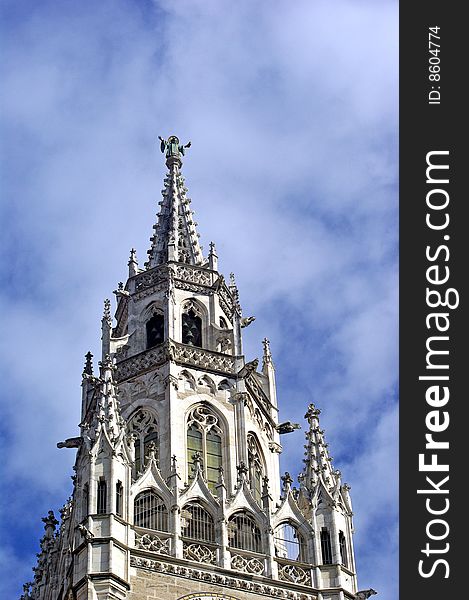 Part of city hall building in munich, bavaria