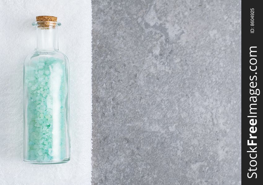 Spa display on top of a granite stone background.