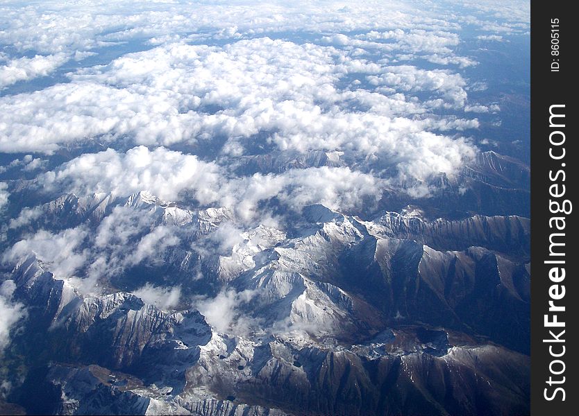 The Austrian Alps from above. The Austrian Alps from above