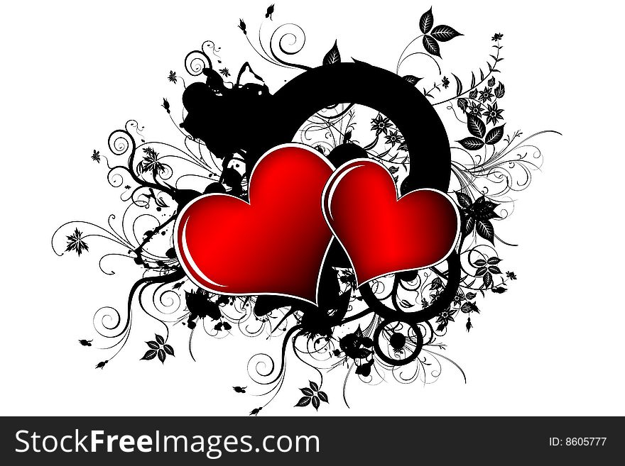 Valentines Day background with Heart and flower. Valentines Day background with Heart and flower