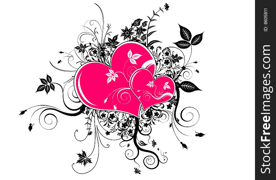 Valentines Day background with Heart and flower. Valentines Day background with Heart and flower