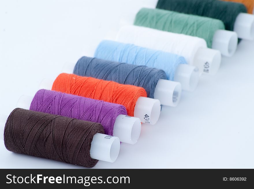 Colorful sewing spools