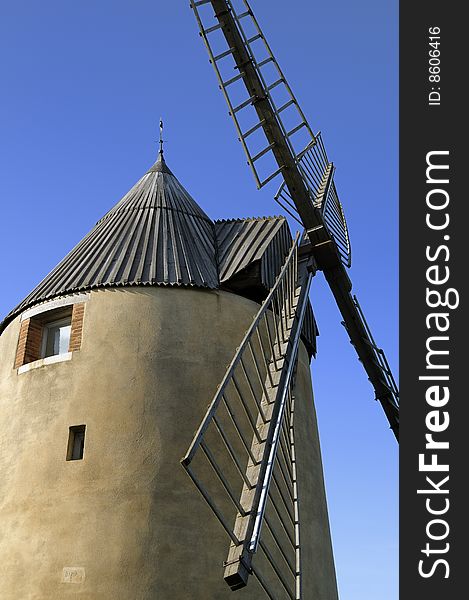 A windmill in village of Montbrun-Lauragais, France