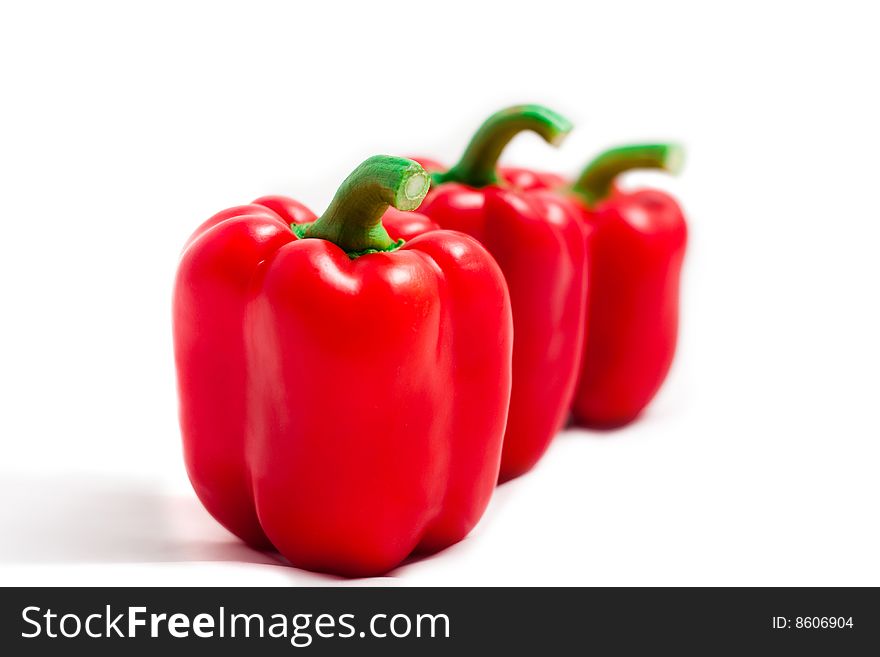 Sweet red paprica bell pepper isolated